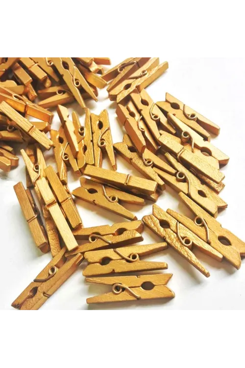 100lü Gold Ahşap Mandal 2.5cm (10lu Paket-1000 Adet)