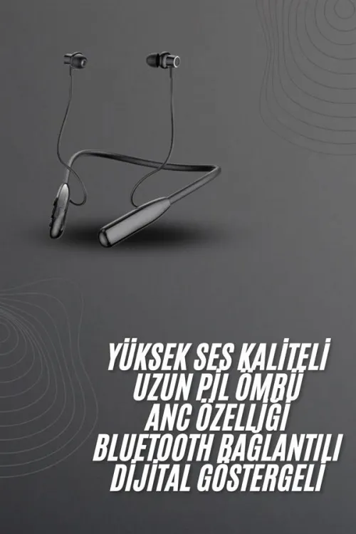 100 Saat Bluetooth Kulaklık Dijital Göstergeli Anc Özelliği Kablolu