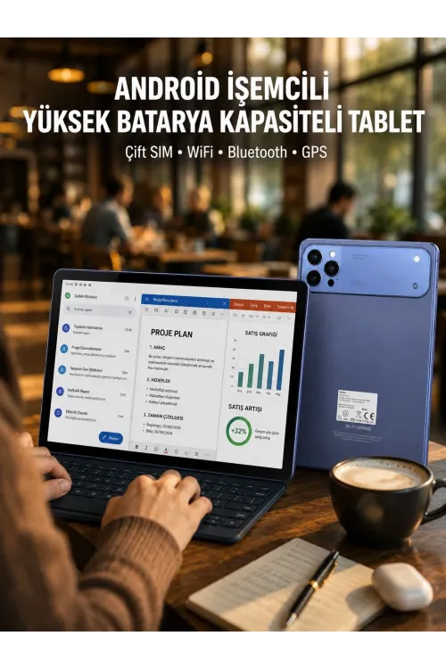 10.1 İnç Geniş Ekran Android Tablet 4G LTE Çift SIM Yeni Nesil