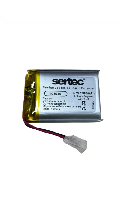 103040 3.7V 1200mAh Li-Polymer Pil (Devreli/1.5A)