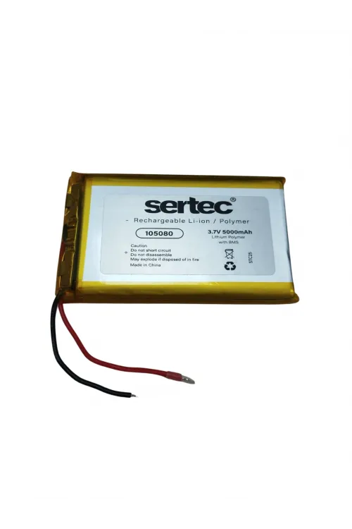 105080 3.7V 5000 mAh Li-Polymer Pil (Devreli/1.5A)
