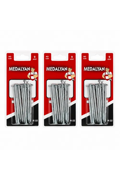 108 Adet 5x80 Beton Çelik Çivi 12x9pcs