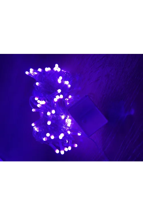 10m 100 Led Damla Uçlu Pembe Işık Şeffaf Kablo Mz-17-9