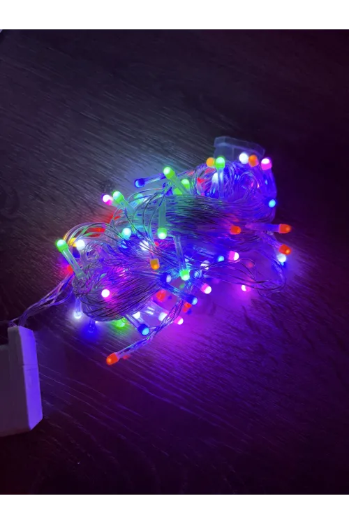 10m 100 Led Damla Uçlu Rgb Işık Şeffaf Kablo Mz-17-10
