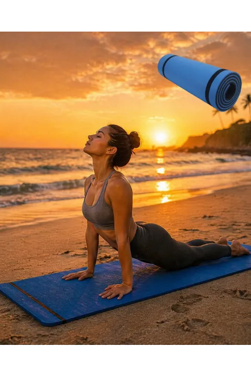 10mm Yoga Matı Mavi