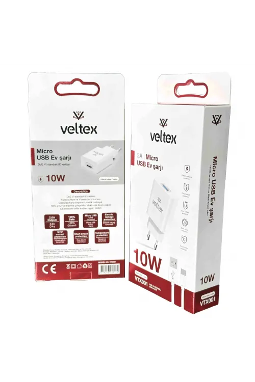 10W 2A (Micro) Şarj Aleti Veltex VTX-001
