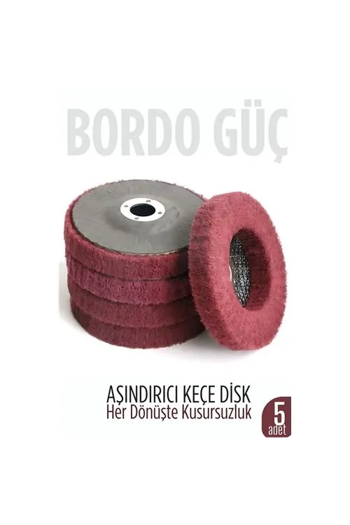 11 cm Endüstriyel Aşındırıcı Keçe Disk – 22 mm İç Çaplı Zımpara Fırçası 5 adet 722479