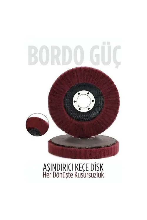 11 cm Endüstriyel Aşındırıcı Keçe Disk – 22 mm İç Çaplı Zımpara Fırçası 722478