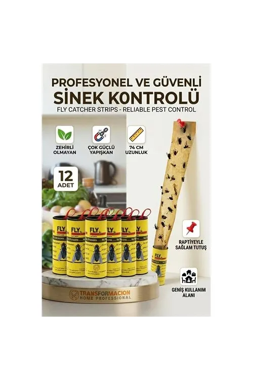 12 Adet Yapışkanlı Sinek Kapanı 74 cm 716516