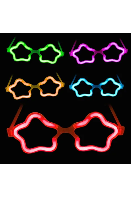 12 Adet Yıldız Glow Gözlük – Glow Partisi ve Etkinlik İçin
