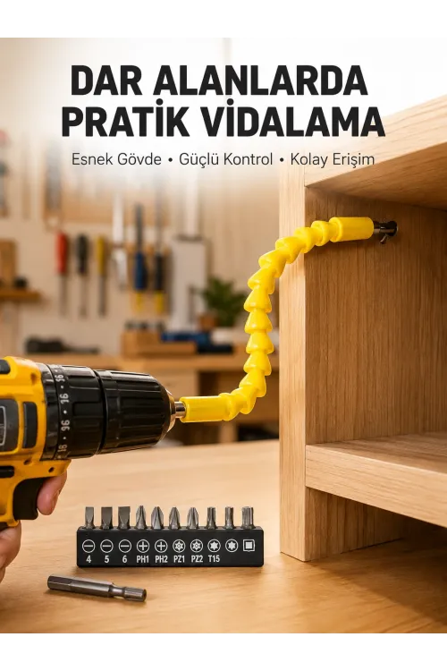 12 Parça Akrobat Bits Seti Çok Amaçlı Vidalama Dayanıklı Çelik Yeni Nesil