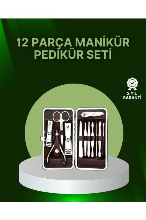 12 Parçalık Özel Deri Çantalı Kişisel Bakım Seti