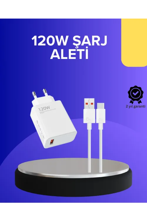 120 Watt Hızlı Şarj Adaptörü Samsung S20 S21 S22 S23 Uyumlu