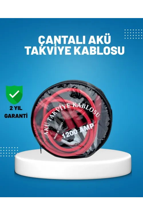 1200 Amper Akü Takviye Kablosu 2 Metre İzoleli Bakır Uçlu