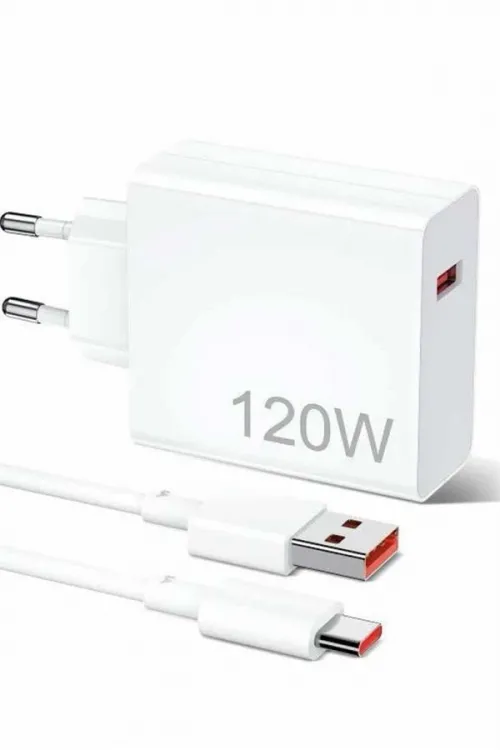 120w Şarj Aleti Hızlı Çift Turbo Şarj Aleti Seti Beyaz