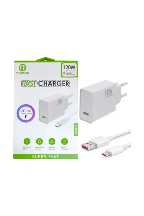 120w Süper Hızlı Şarj Cihazı - Usb Type-c