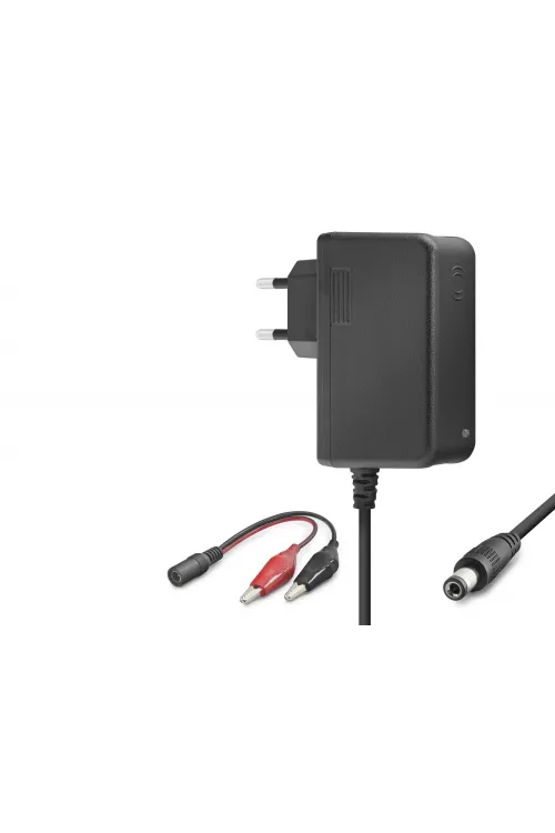 12V 1.2A 14.4W Krokodil Uç Akü Şarj Adaptörü - Siyah B5056