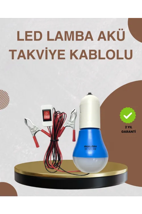 12v Led Ampul Timsah Kıskaçlı Taşınabilir Aydınlatma