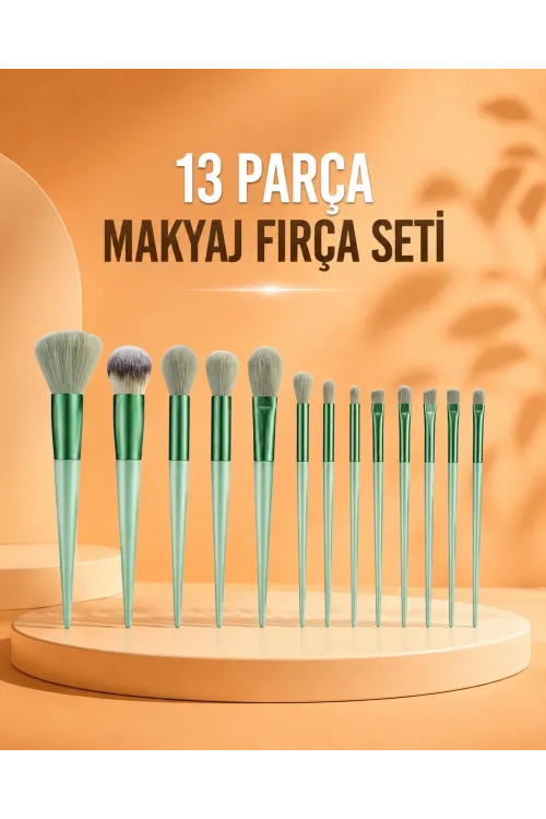 13 Parça Makyaj Fırça Seti Far Fırçası Allık Fırçası Yumuşak Uçlu