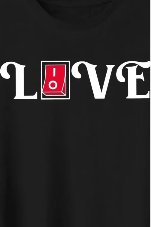14 Şubat Sevgililer Günü Love Baskılı Oversize Bisiklet Yaka T-shirt - Siyah