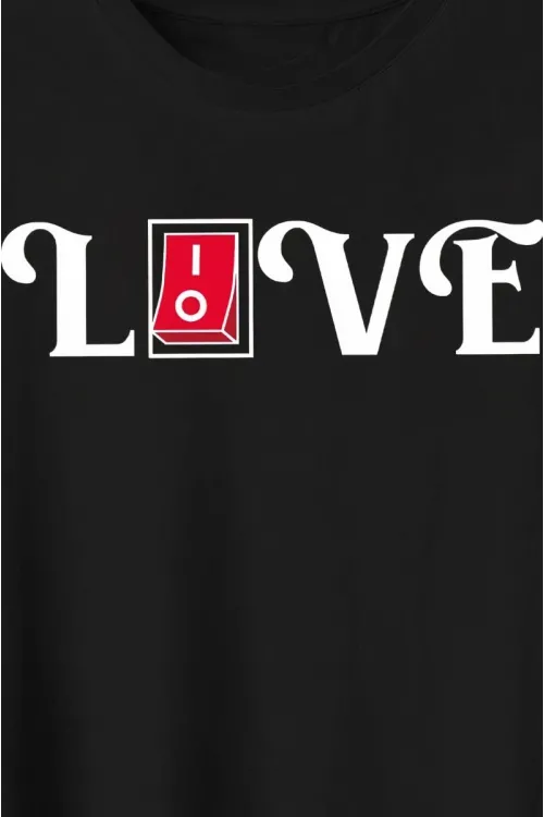 14 Şubat Sevgililer Günü Love Baskılı Oversize Bisiklet Yaka T-shirt - Siyah