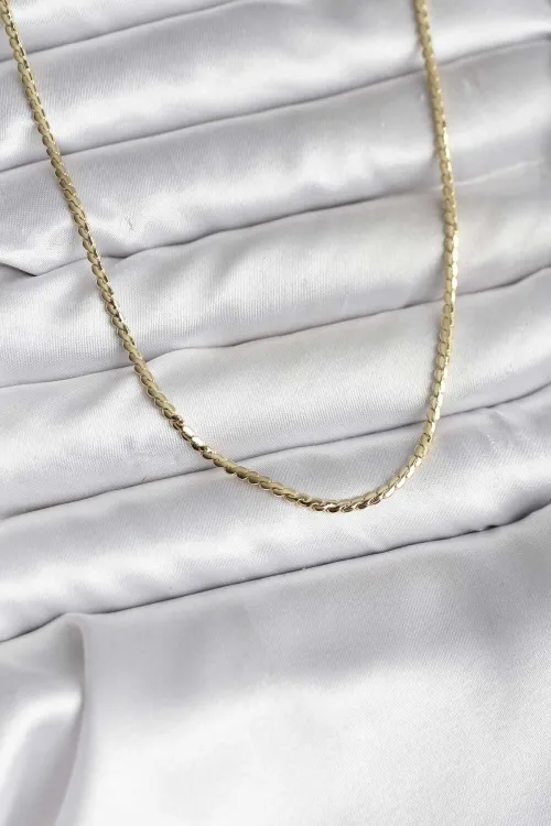 ietaks™ 14K Gold Renk Kaplama Ezme Zincir Model CM Kadın Kolye