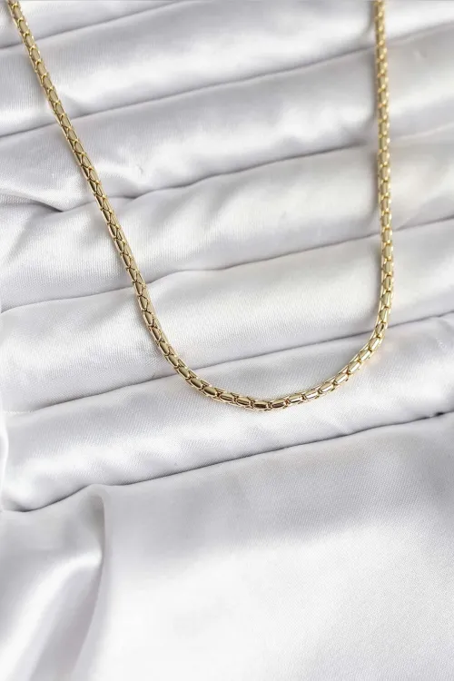 ietaks™ 14K Gold Renk Kaplama Zincir Model CM Kadın Kolye