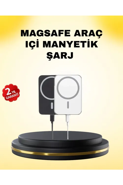 15w Kablosuz Şarj Destekli Magsafe Araç Tutucu Havalandırma Klipsli