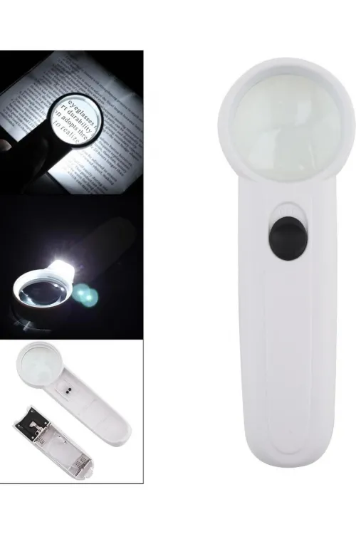 15x Çok Fonksiyonlu 2 Led Işıklı Taşınabilir El Büyüteç