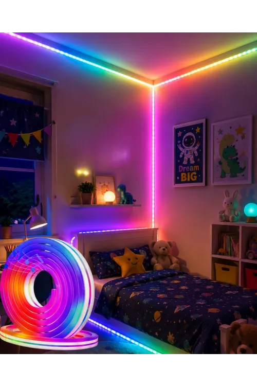 16 Milyon Renk Rgb Neon Şerit Led İç Ve Dış Mekan Dekor Işığı