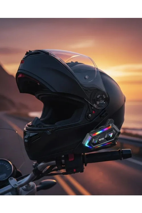 16 Mod Rgb Işıklı Motosiklet Intercom Çift Telefon Destekli