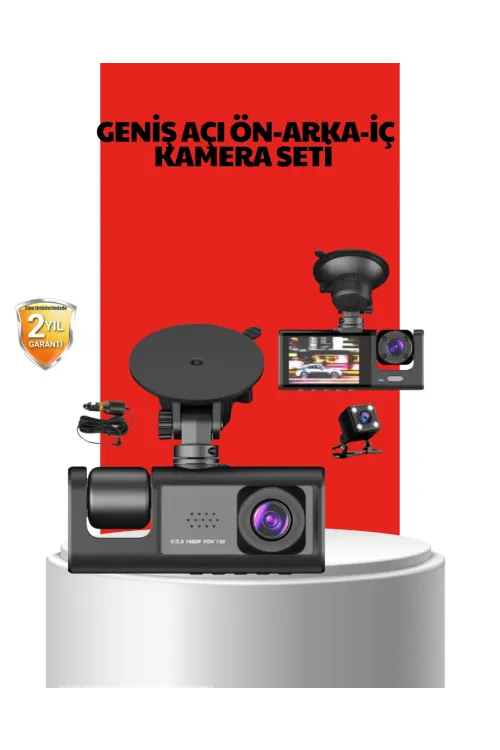 170° Geniş Açı Ön-arka-iç Kamera Seti – Tam Kapsamlı Araç Güvenliği