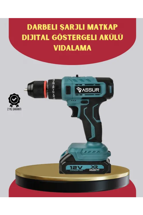 18 Parça Dijital Matkap Seti Çift Bataryalı