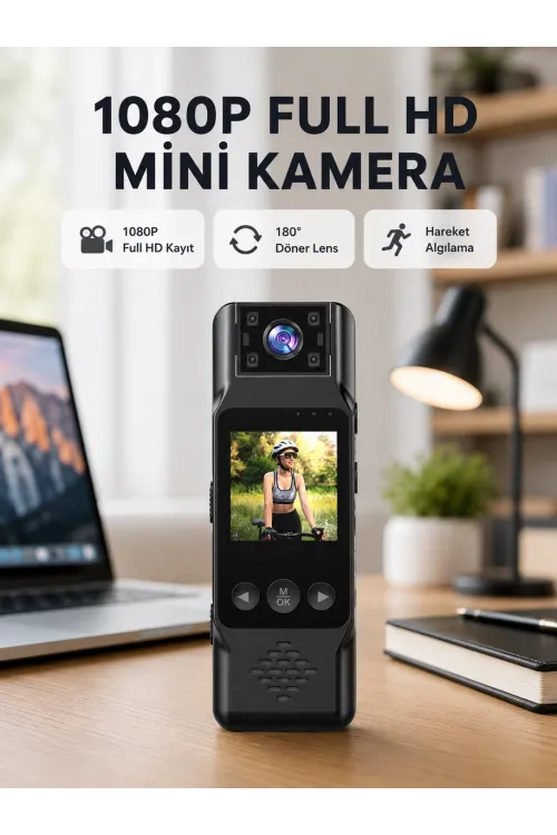 180 Derece Dönebilen Mini Kamera Full Hd Tft Ekran Hareket Sensörlü (kopya)