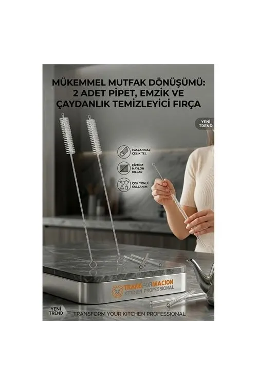 2 Adet Pipet Emzik Çaydanlık Temizleyici Fırça 718031
