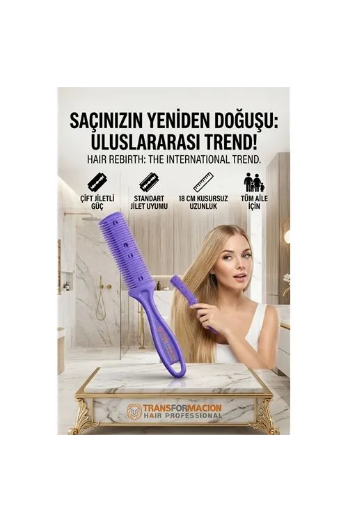 2 Jiletli Kırık Saç Düzeltme İnceltme Tarağı 716867