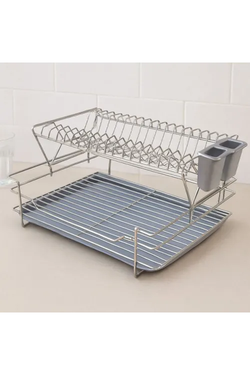 2 Katlı Metal Tabaklık - Mutfak Kurutma Rafı