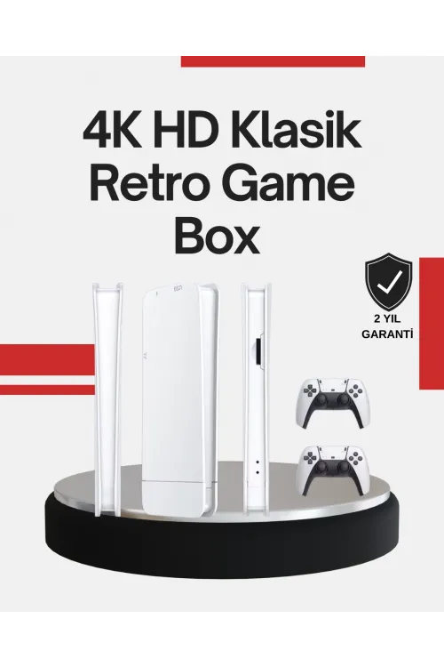 2 Kollu Kablosuz 4k Tv Uyumlu Klasik Oyun Konsolu