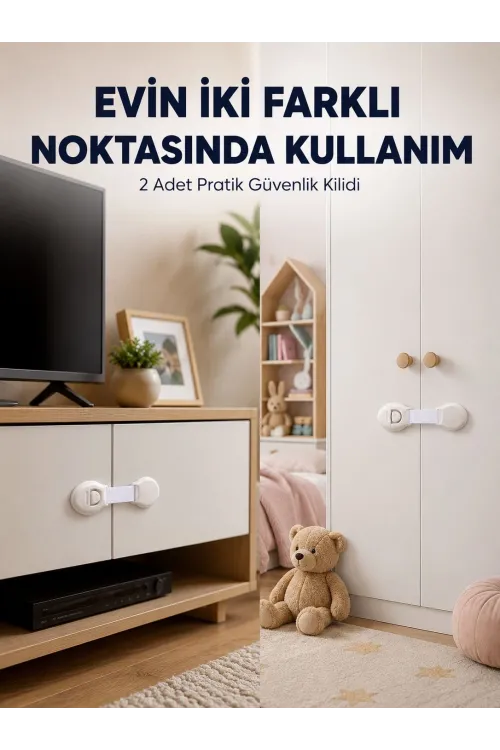 2li Çocuk Güvenlik Kilidi Ev İçi Koruma Seti
