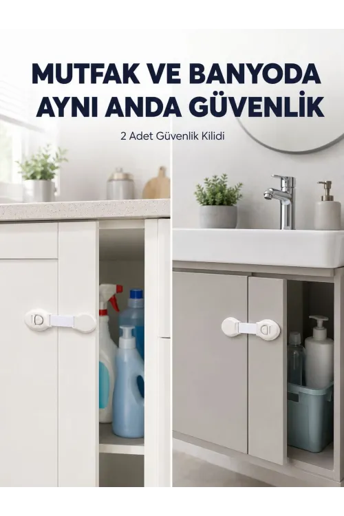 2li Dolap Ve Çekmece Güvenlik Kilidi Seti
