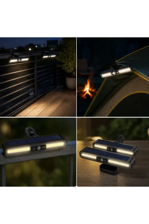 2li Mandallı LED Solar Lamba - 36 LED - Hareket Sensörlü - 3 Modlu
