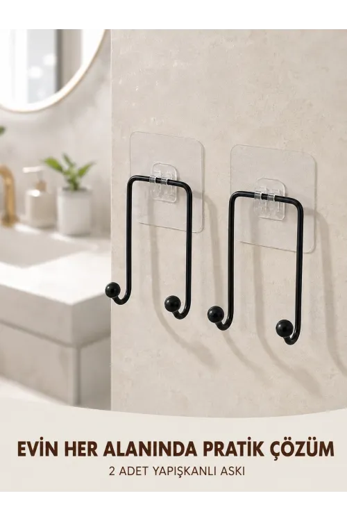 2li Yapışkanlı Duvar Askısı Mutfak Banyo Ve Ev İçin Askılık