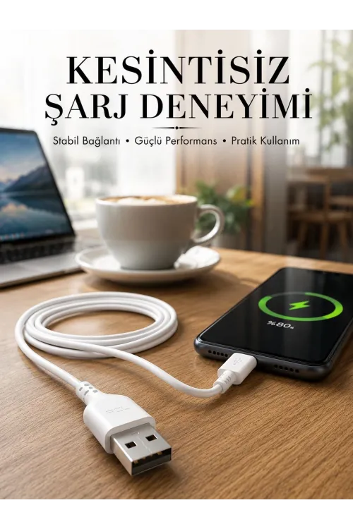 2 Metre Type-c Şarj Kablosu Güvenli Ve Stabil Şarj Desteği