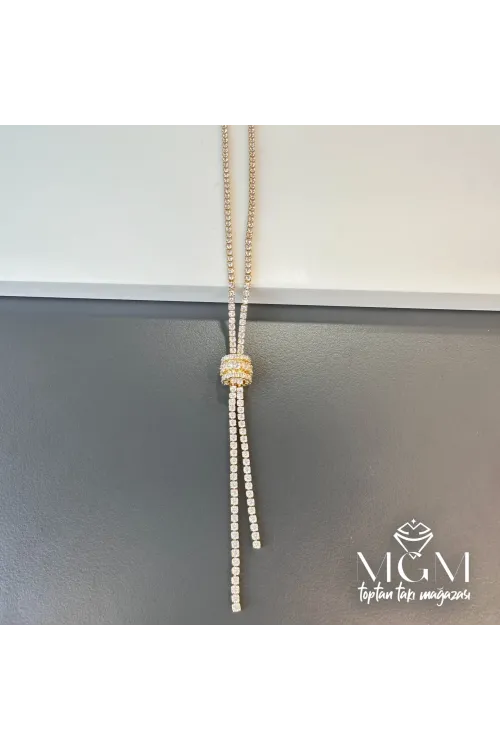 2 Mm Zirkon Taşlı Pirinç Kolyeler 48+5 Cm Uzatma Payı - Kl0086