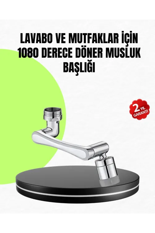 2 Modlu 1080° Dönebilen Musluk Başlığı Esnek 3 Eklemli Hareketli Tasarım