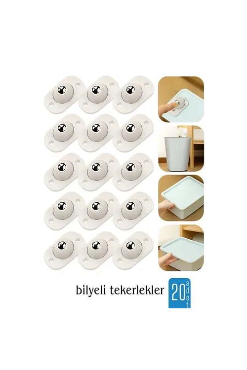 20 li Bilyeli Tekerlek Eşya Kaydırma Aparatı Yapışkanlı Set 360D 722125