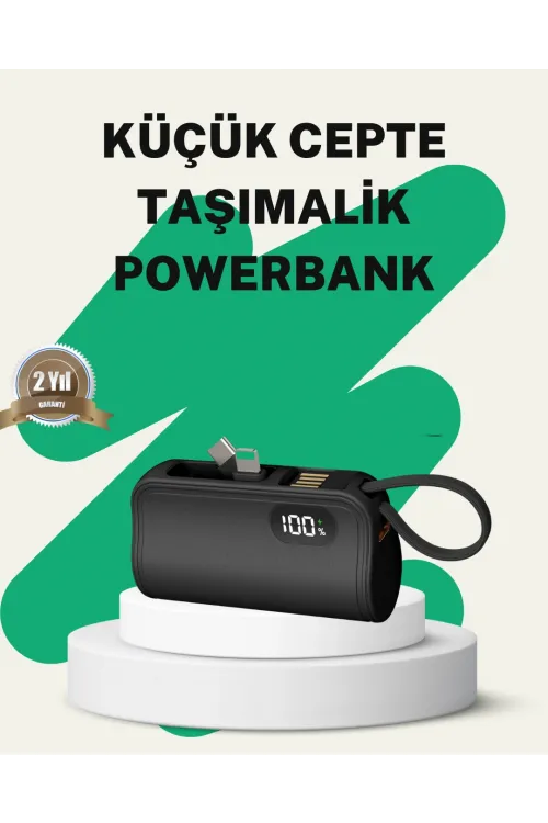 2000mah Mini Powerbank Dahili Konektörlü Pd 20w