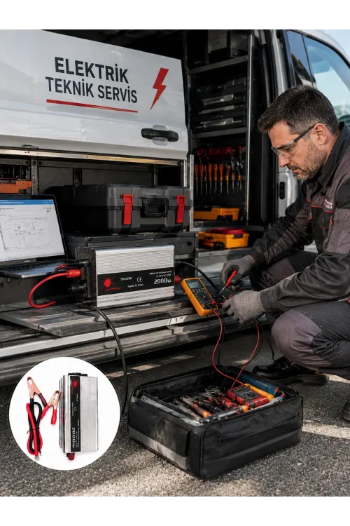 2000w Yüksek Güçlü Araç İnvertörü Priz Çıkışlı Elektrik Dönüştürücü