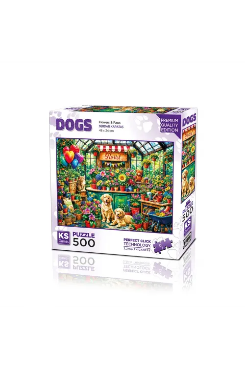 20105 PUZZLE 500 FLOWERS PAWS