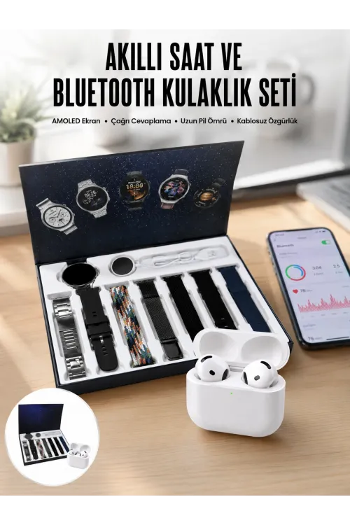 2025 Model Akıllı Saat Ve Yeni Nesil Pro Bluetooth Kulaklık Anc Özelliği
